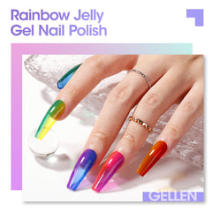 Esmalte neon verde de GELLEN para un acabado intenso y vibrante.
