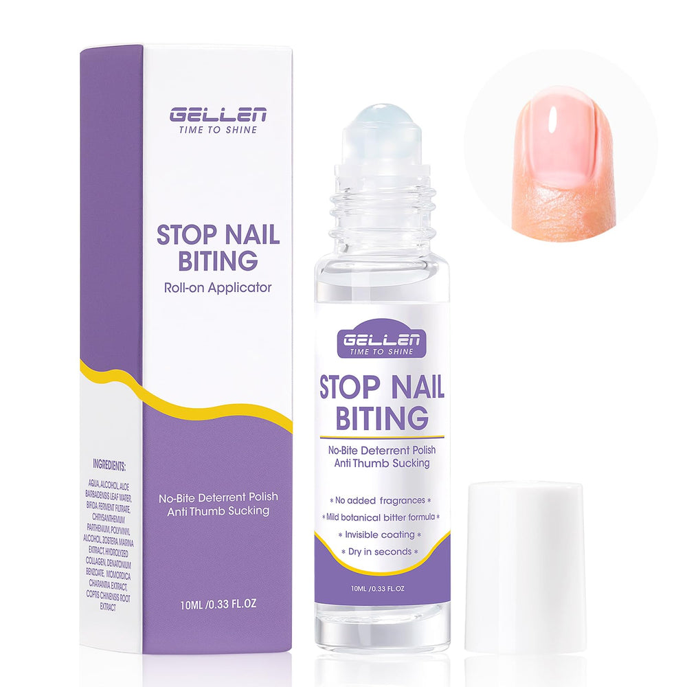 GELLEN Deterrente mordida uñas roll-on mostrando uso práctico y beneficio.