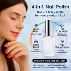 GELLEN Esmalte tono blanco lechoso, acabado natural suave.