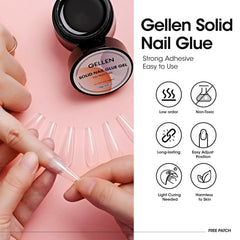 Gellen gel sólido para uñas, aplicación suave y ajuste preciso en casa.