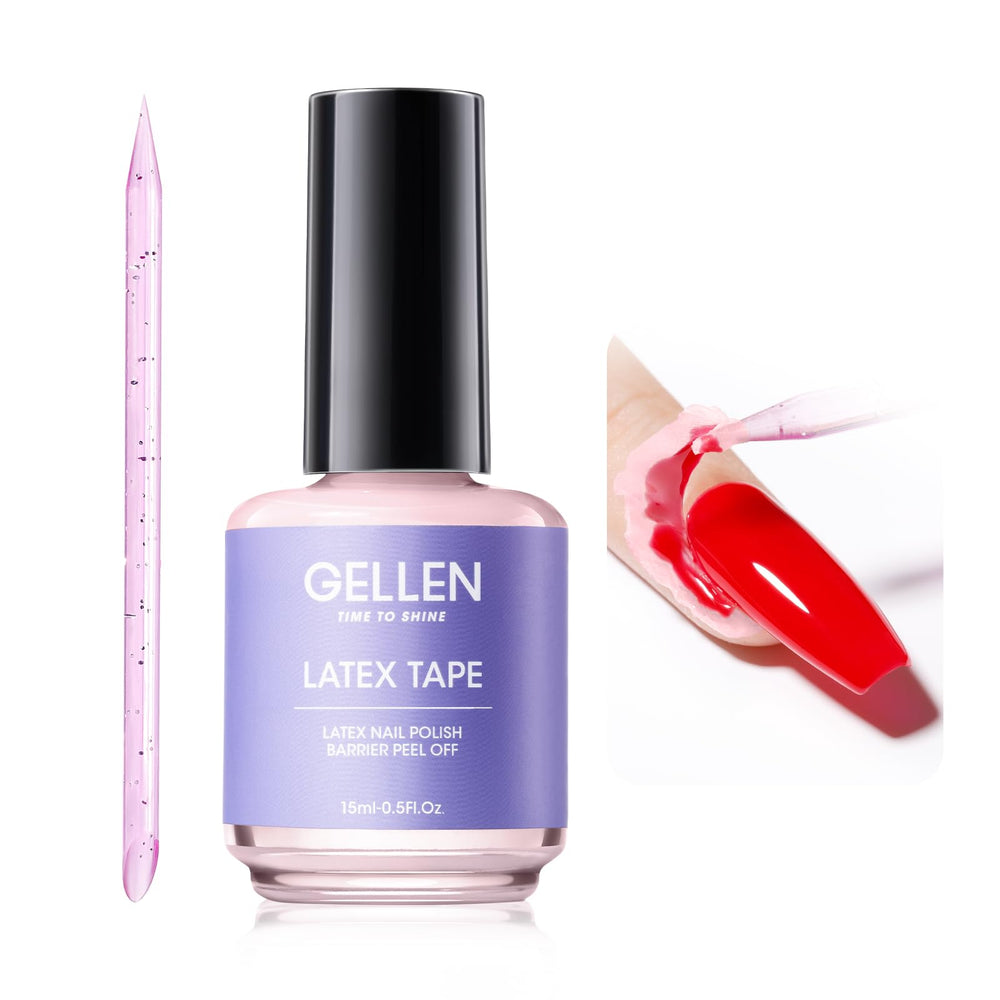 La gellen latex rosa para uñas se aplica fácilmente para proteger cutículas.