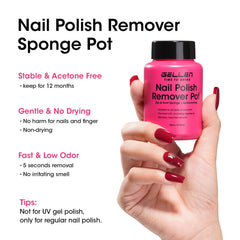 GELLEN Remover Esmalte Dip-Twist con esponja, aplicación limpia