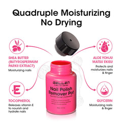 GELLEN Remover Esmalte Sin Acetona Sin Fragancia, cuidado suave