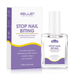 GELLEN frasco con cepillo, tratamiento antimordida para uñas, protección visible.