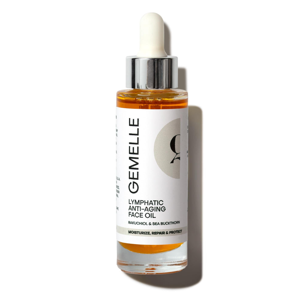 GEMELLE Aceite facial linfático detox para brillo y tono uniforme.