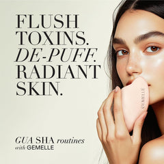 GEMELLE aplicación en manos facilita deslizamiento suave durante masaje facial.