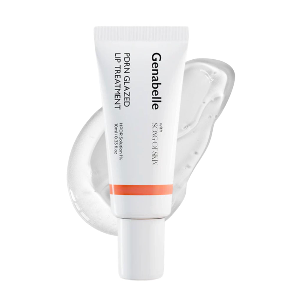 Genabelle PDRN Glaseado Tratamiento Labial con aplicador de tres bolas para aplicación suave.