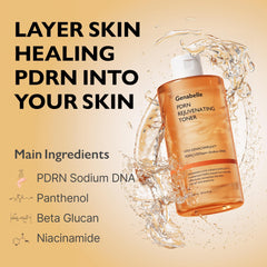 Genabelle PDRN Toner, reducción de poros visible para piel suave.