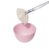 Brocha abanico genérica con pelo de cabra blanco, suave para limpieza facial.