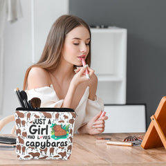 Capibara bolso de maquillaje con diseño llamativo, estilo para uso diario
