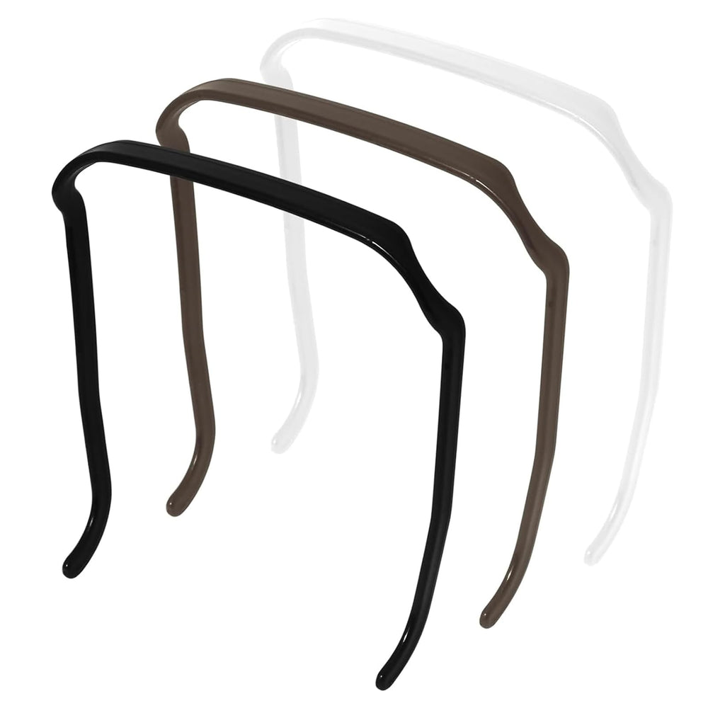 Generic diadema cuadrada invisible negro, vista frontal, ideal para cabello rizado