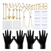 Generic kit de piercing, vista del conjunto completo para perforaciones múltiples.