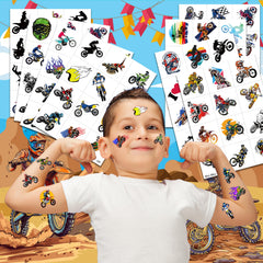Tatuajes para manos y brazos de la motocicleta todoterreno, perfectos para actividades escolares.