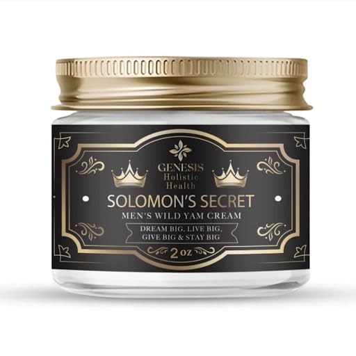 Genesis Solomon's Secret: envase de crema con fórmula orgánica para vitalidad diaria.