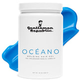 Gel Oceano de Gentlemen Republic en frasco de 32 onzas para peinado firme y con brillo.