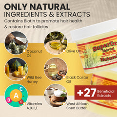 Genuine African Formula SuperGro agarre natural ayuda a fijar rizos y trenzas