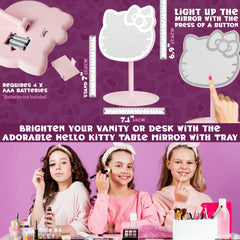 Get Trend Hello Kitty: espejo con luz portátil, perfecto para maquillaje en cualquier lugar