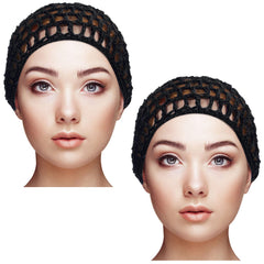 Geyoga bonete tejido malla negro para ducha, protege el cabello.