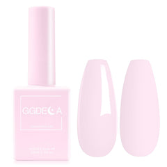 GGDECA gel rosa claro en botella color para manicura suave y uniforme.