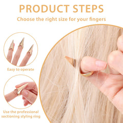 Giantree: anillo seccionado para cabello plata, versátil para cosplay y looks diarios.