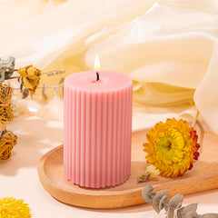 Vela de pilar rosa GiftPeak, combustión limpia para crear atmósferas relajantes