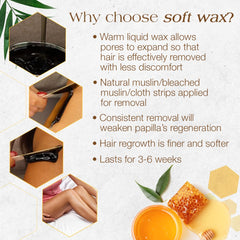 GIGI Dark Honee Soft Wax miel y aceite de ricino para piel hidratada