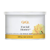 GIGI Facial Honee Wax en envase de 226 g, fácil de almacenar para uso diario.