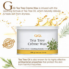 GiGi Tea Tree Crème Wax facilita la aplicación para resultados suaves