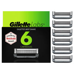 Recambios Gillette Labs de navajas, 6 unidades, compatibilidad amplia para afeitado cómodo.