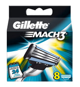 Gillette Mach3 recambios 8 unidades para un afeitado cómodo y duradero.