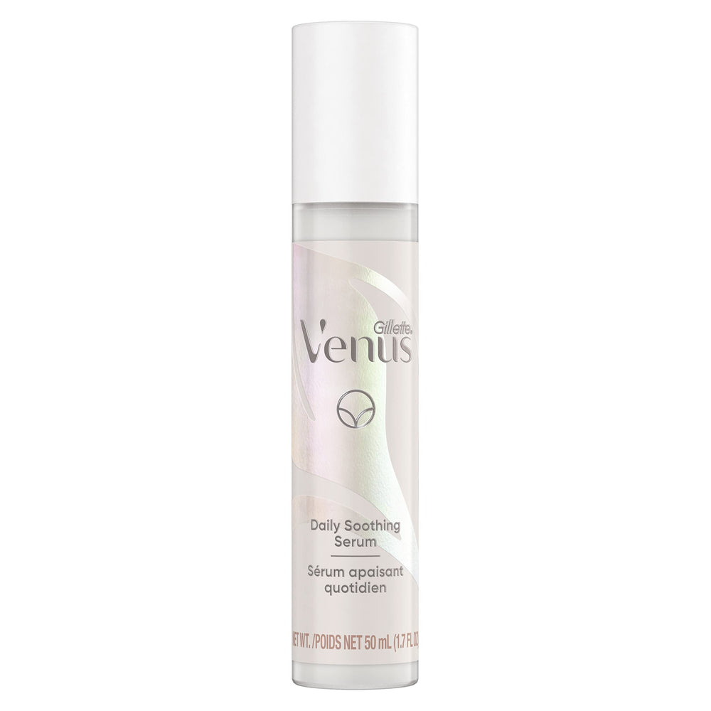 Gillette Venus Serum íntimo: botella para hidratación suave tras el afeitado.