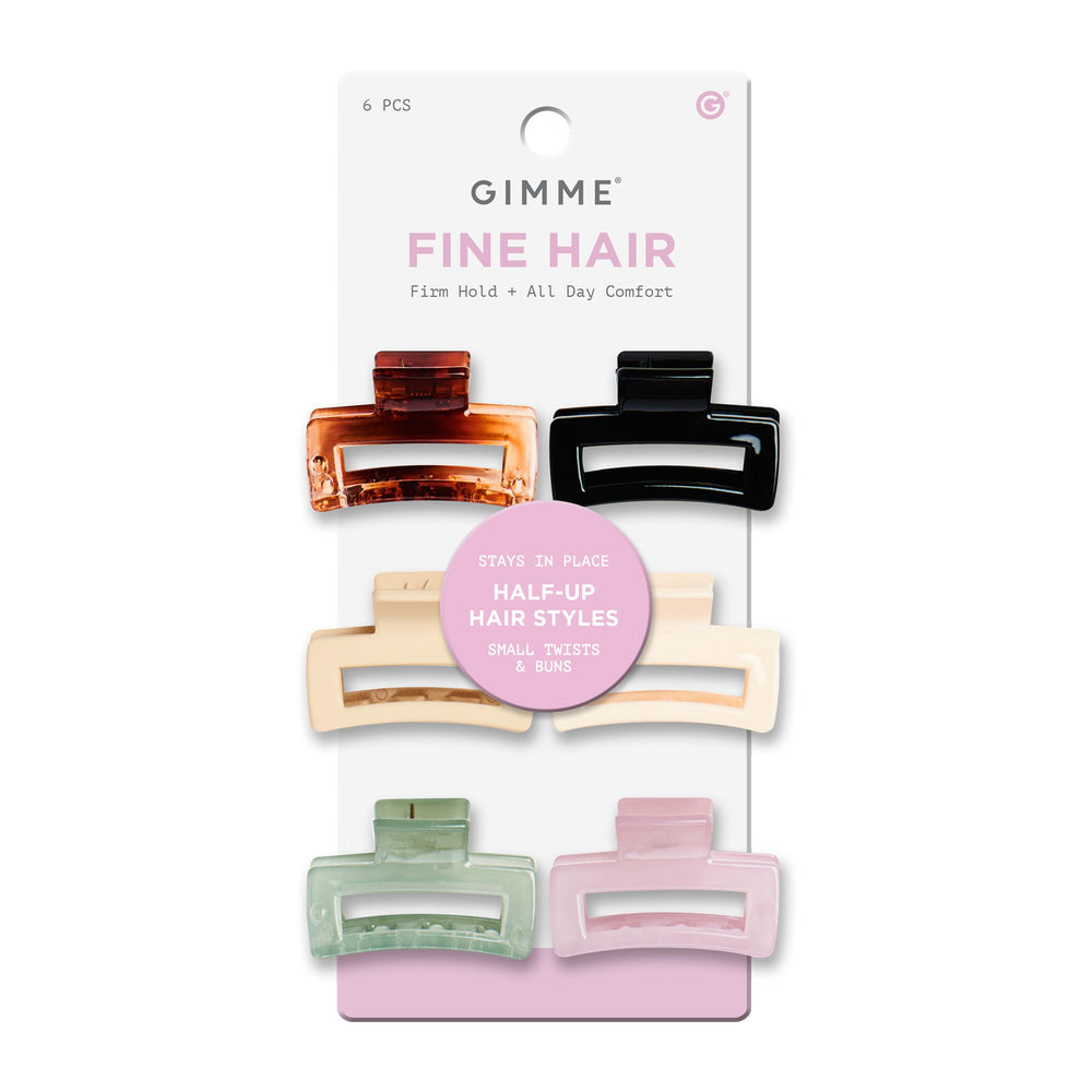 GIMME Beauty clips rectangulares mini para cabello fino con sujeción suave