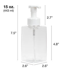 Botella transparente Ginger Lily Farms con bomba blanca, ideal para rellenar