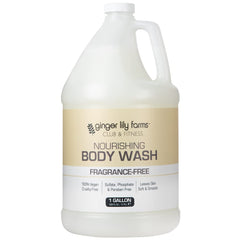 Gel corporal Ginger Lily Farms Club & Fitness, botella frontal, limpieza suave
