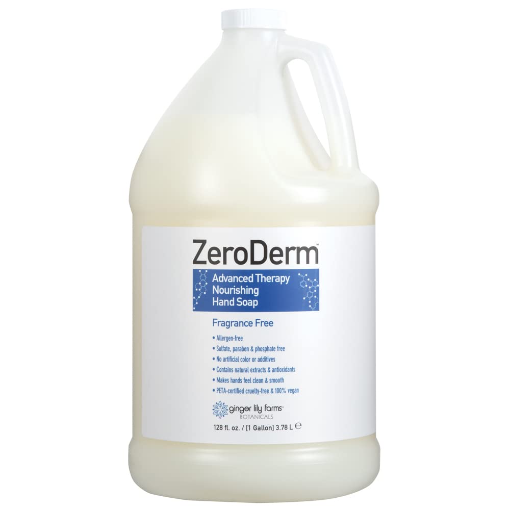 Ginger Lily Farms ZeroDerm Jabon Manos: botella de recambio de 1 galón para reducir residuos.