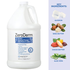 Absorption rapide de ZeroDerm, peau hydratée sans fini gras