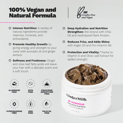 Ginger Milk Natural Care Cabello rizado definido y suave tras el uso.