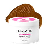 Ginger Milk Natural Care Mascarilla para cabello seco y rizado aporta nutrición profunda.