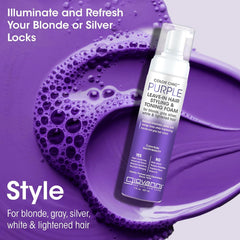 Giovanni Color Chic Purple leave-in foam texture swatch showing tone correction