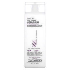Giovanni Root 66 Max Volume Conditioner botella, enfoque en volumen y cuidado suave para cabello dañado.