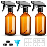 GIVAMEIHF botellas vidrio ámbar 8oz, pack de 3, protección para líquidos sensibles a la luz