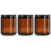 GIVAMEIHF frasco vidrio ambar 8oz con tapa rosca, ideal para velas y cosméticos.