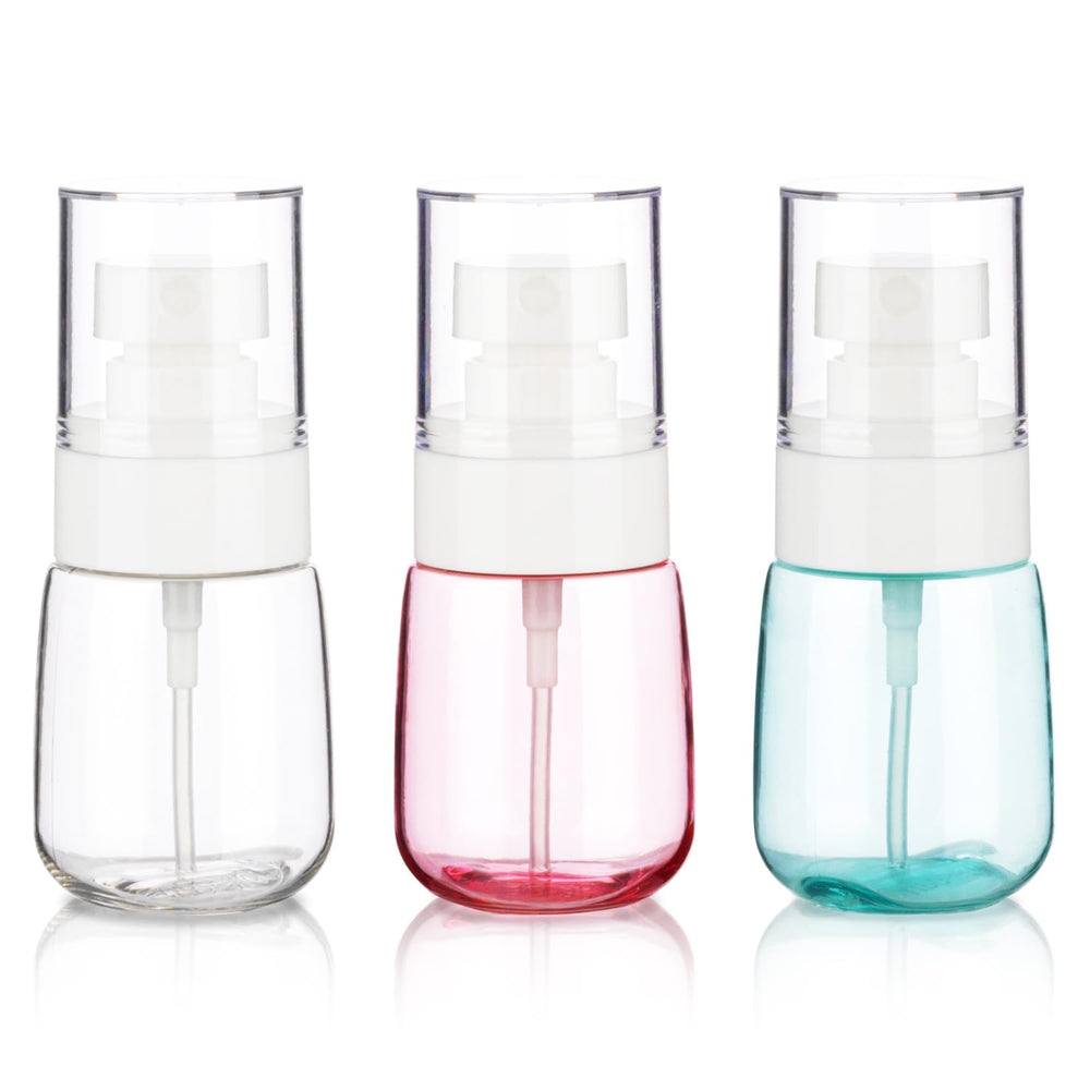 GIVITASOT tres-pack botellas-atomizadoras 1oz para viaje con rosca segura.