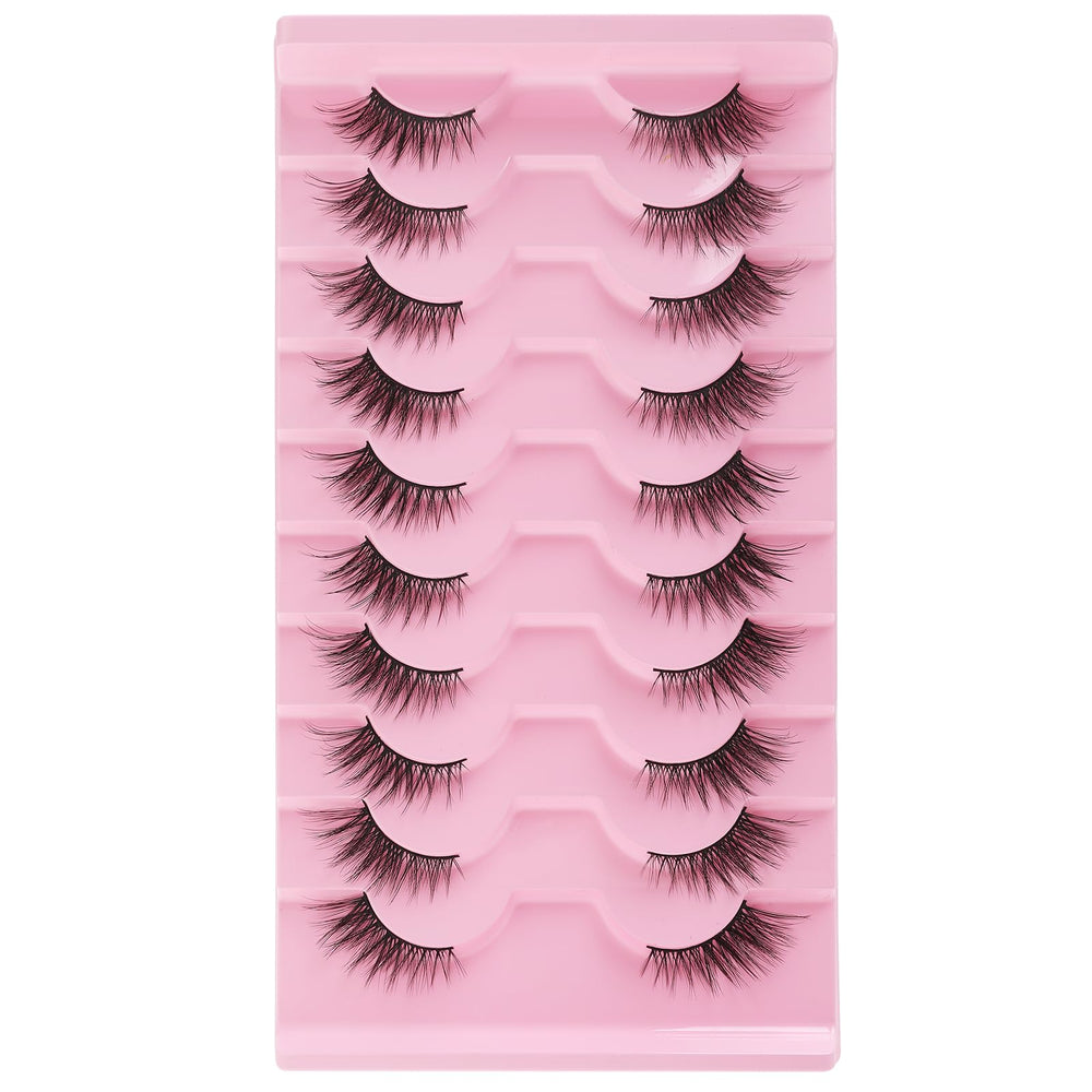 Pestañas Gjinxi Half Lashes con apariencia natural y rizos ligeros para un look suave.