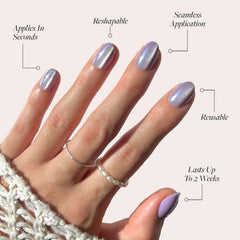 Glamnetic acabado aterciopelado morado para uñas de aspecto lujoso y suave