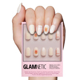 Glamnetic Gingerbread Knit nails with glossy finish for festive, instant salon style nails