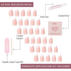 Glamnetic juego 30 uñas 15 tallas: ajuste personalizado y almacenamiento incluido.