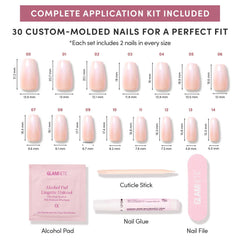 Glamnetic kit de 30 ongles en 15 tailles, rangement pratique