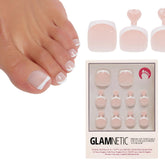Glamnetic MaDamn uñas de pie con punta francesa blanca y brillo