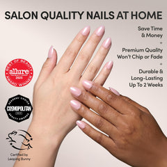 Glamnetic Pinch Me uñas ovaladas cortas en tono blush para uso diario